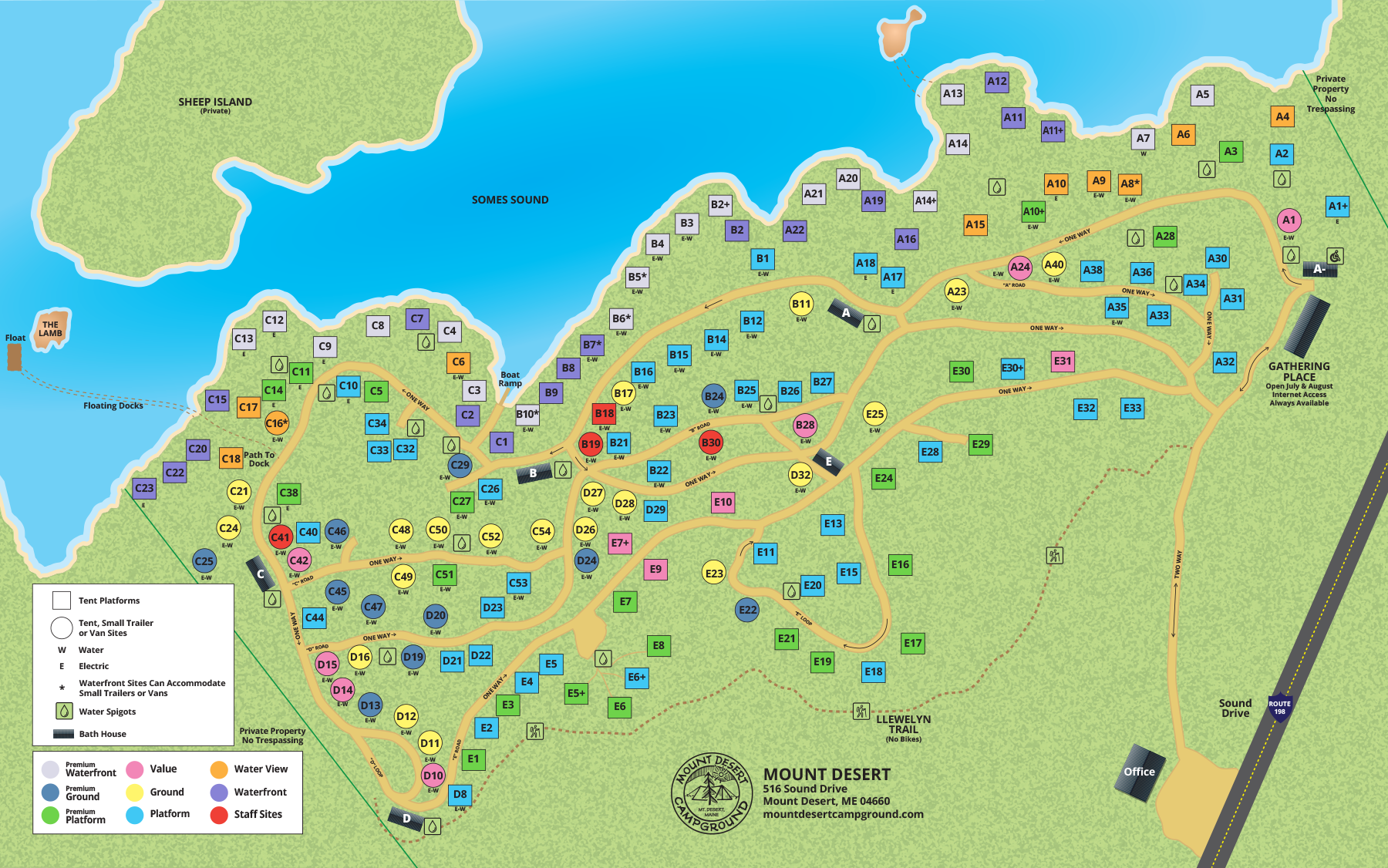 mt desert campground map